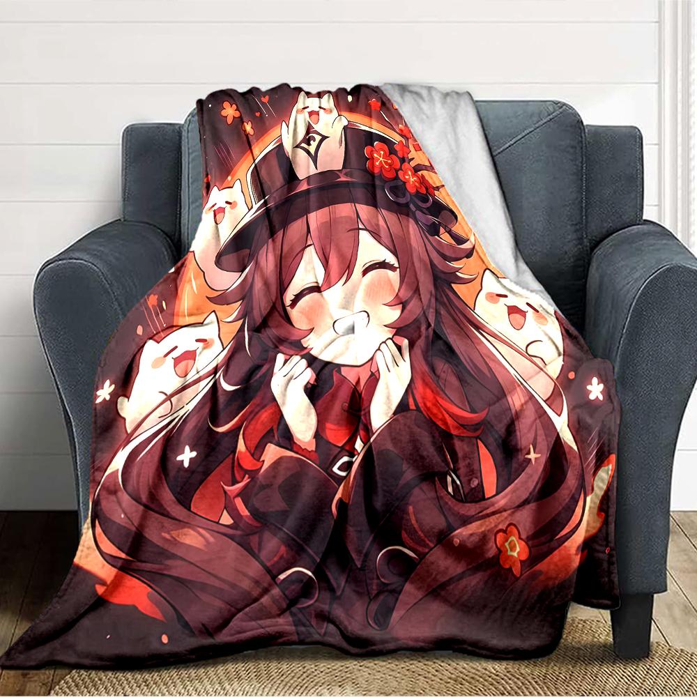 1pc Genshin Impact2 Blanket, Gift, for Men and Women, Soft Blanket, Good for Sofa Bed Couch Travel, Lightweight Flannel Blanket