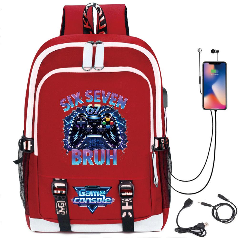 Digital Printing Gamepad Pattern Backpack Cartoon Elementary School Bag Large Capacity Usb Backpack