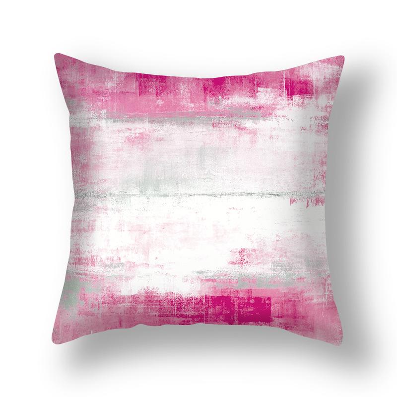 Ins Style Contrast Color Pillow Cover Polyester Printing Simple Versatile Sofa Pillow Living Room Decoration Chair Cushion