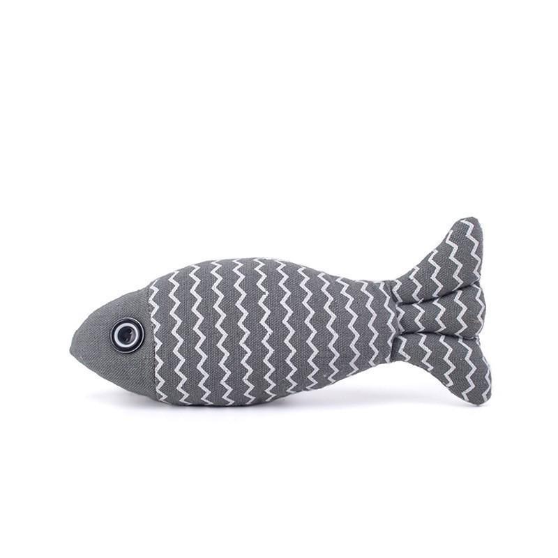 Catnip Seafood Fish Cat Teaser Toy - Boredom & Teething Relief, Bite-Resistant for Kittens & Cats.