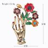 Fashion Trend Hand Holding Flowers Flowers Alloy Rhinestone Brooch Pin Corsage Brooch Jewelry Designer Brooch Mini Perfect Gift for Couples