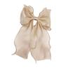 Elegant Large Bowknot Hair Clip For Women French Design Long Tail Tulle Hair Styling Accessories for Everyday Wear