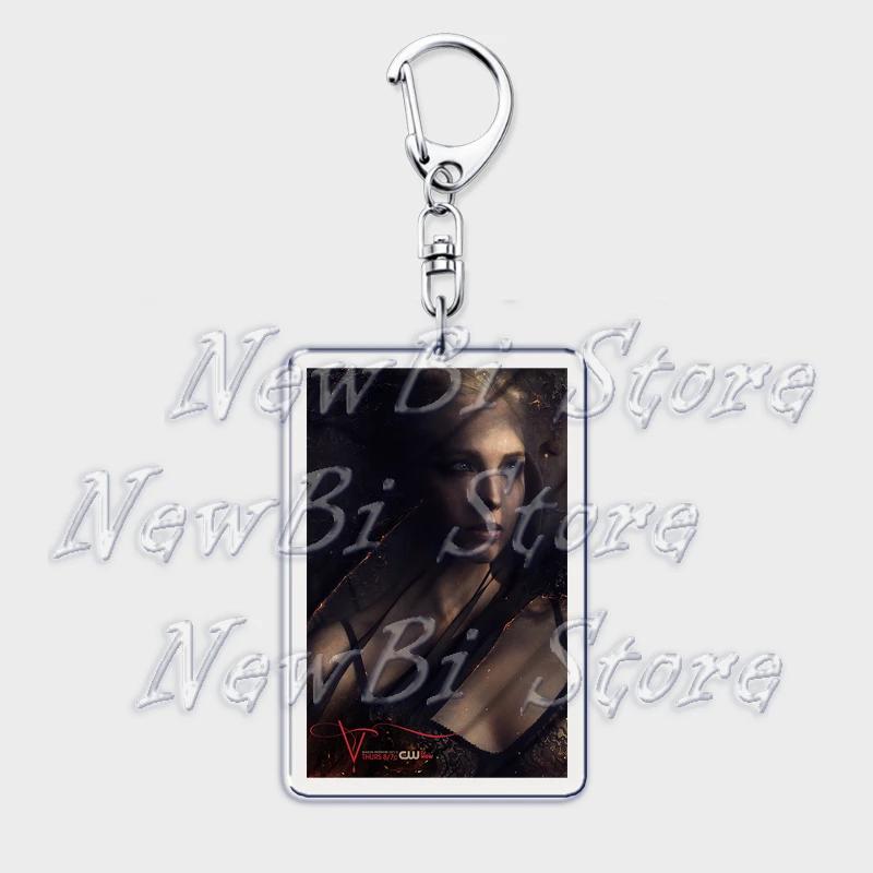 TVD The Vampire Diaries Keychain for Accessories Bag Damon Stefan Salvatore Elena Gilbert Key Chain Keyring Jewelry Fans Gifts