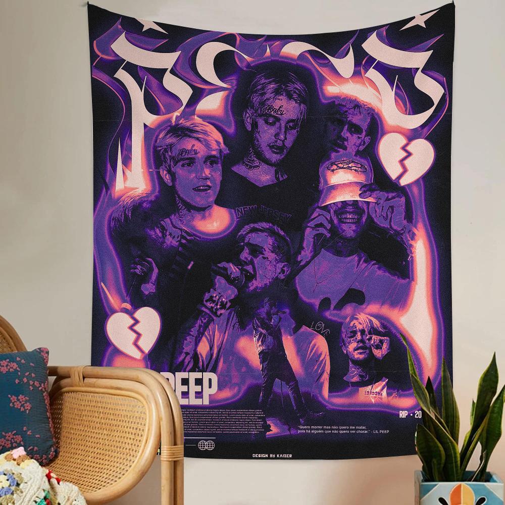 Singer Lil Peep Tapestry Art Printing Art Science Fiction Room Home Decor Home Decor