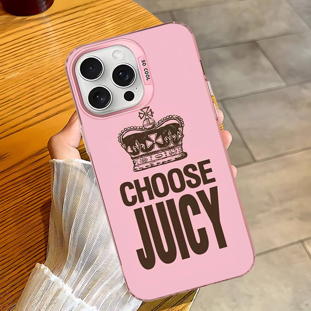 J-Juicy C-Couture Handyhülle für iPhone 17 16 15 14 13 12 11 Pro Max Plus Farbe Silber Hülle
