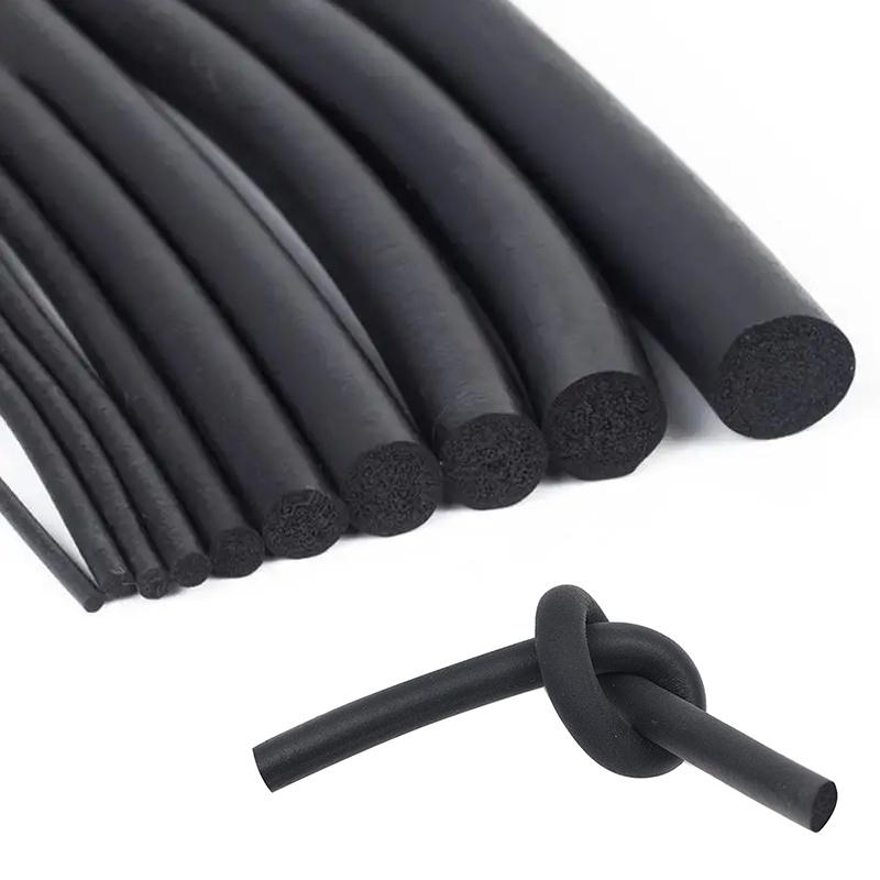 Black Rubber Strip Gaskets Round Sealing Strip Wear-Resistant Bar For Cabinet Door Seal Grease Separator 3/5/6/8/10/12/15/18mm