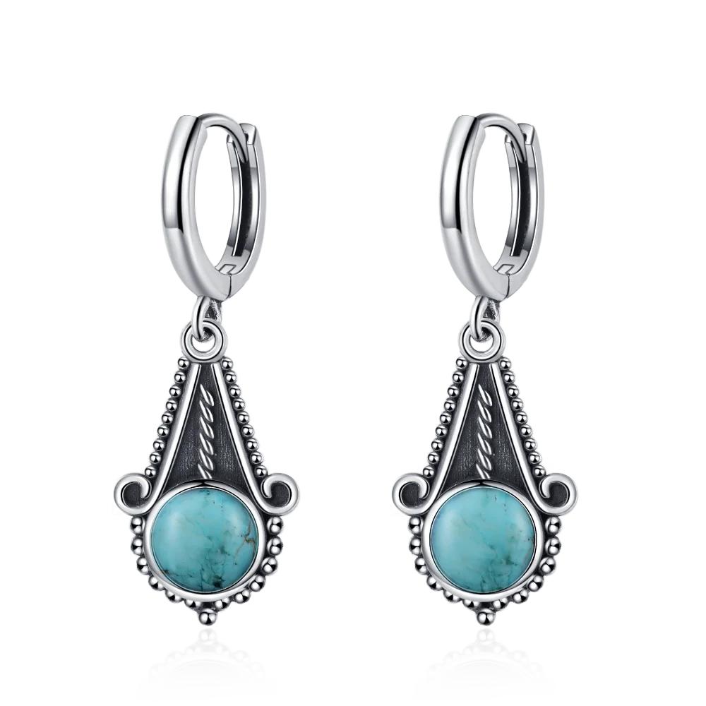 Neue Elegante Natürliche Kyanit Silber Tropfenohrringe für Damen Vintage Hochzeit Verlobung Creolen Ohrringe Geschenke