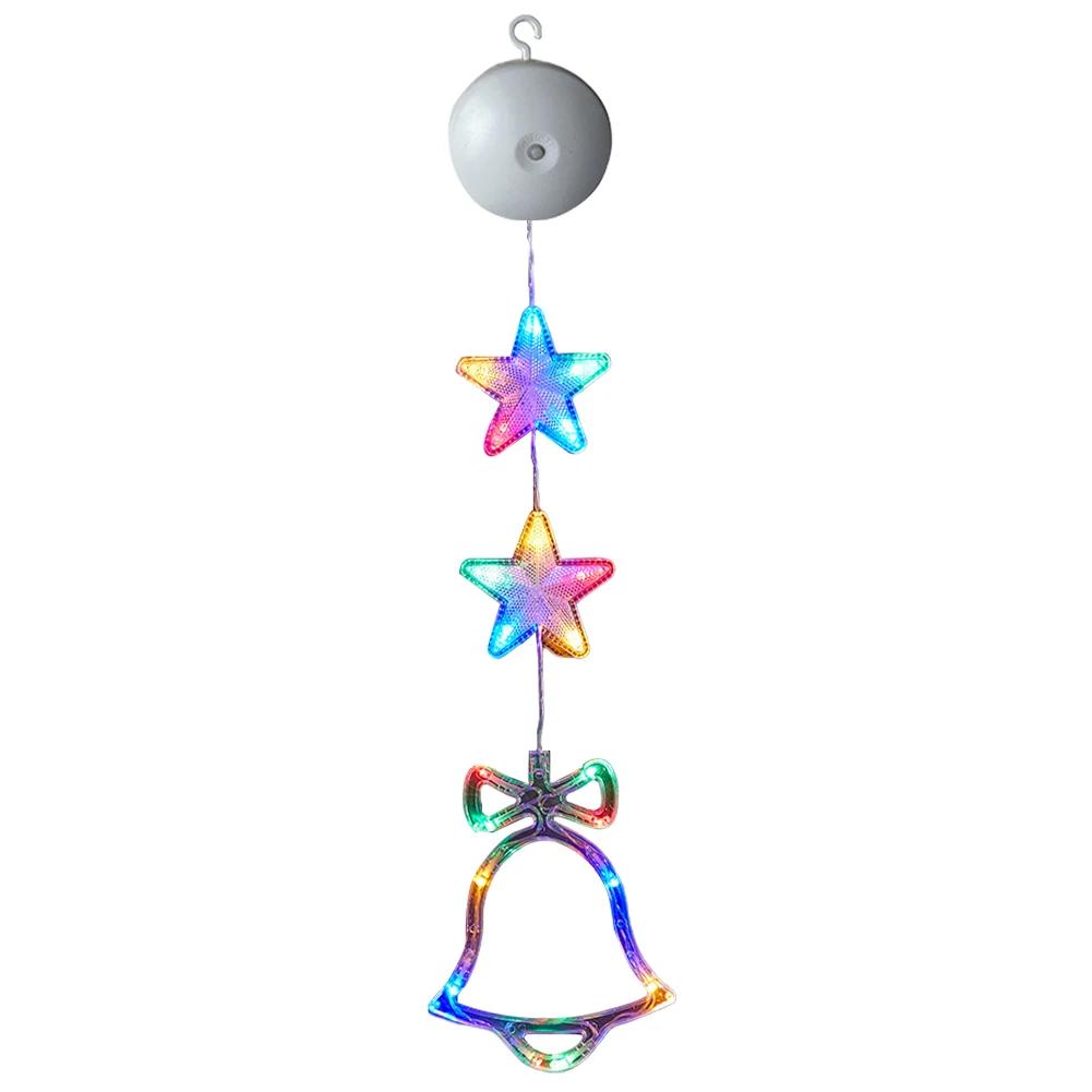 Christmas Star Window Light Decoration with Suction Cup for Xmas Home Shop Party Gifts for Glass Indoor Outdoor Decor Pendant