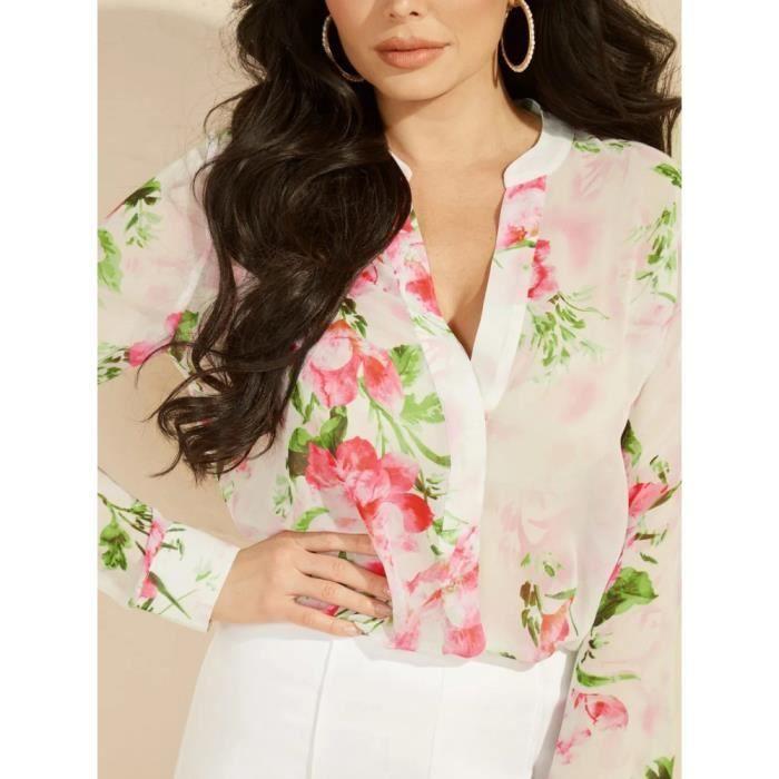 Guess femme blouse marciano imprimé floral blanc