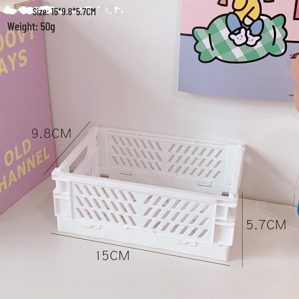 Korean Mini Folding Storage Box - Compact Organizer for Desktop, Stationery, and Skincare Essentials