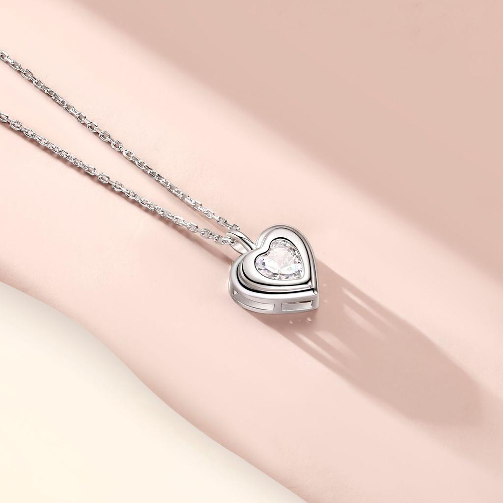 925 Silver Love Jewelry Necklace Women's Cross-Border Jewelry Heart Pendant Neck Chain Sterling Silver Accessories Light Luxury