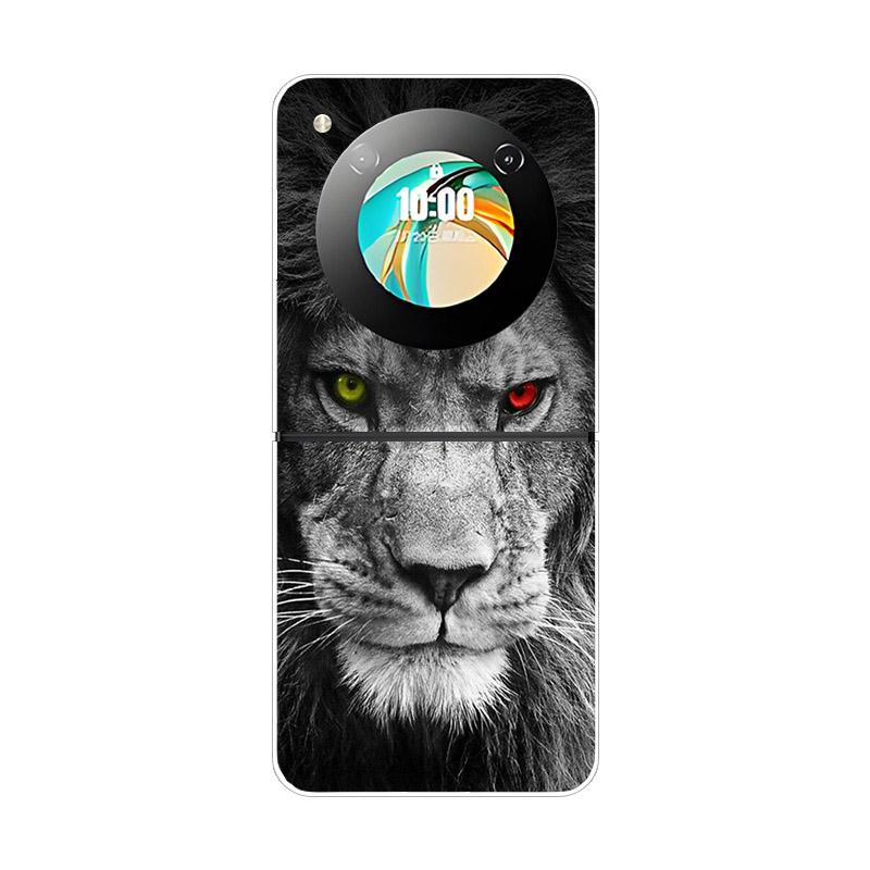 Etui For ZTE Nubia Flip NX724J Modne Malowane Przezroczyste Twarde PC Składane Pokrowiec For ZTE Libero Flip Przezroczyste Etui Funda