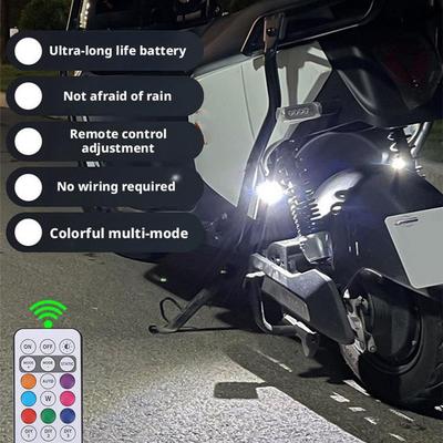 Control Remoto Inalámbrico Luz Estroboscópica LED Luz de Advertencia RC Bicicleta Coche Avión 7 Lámpara Dron Motocicleta Colores Flash Indicat L1U0