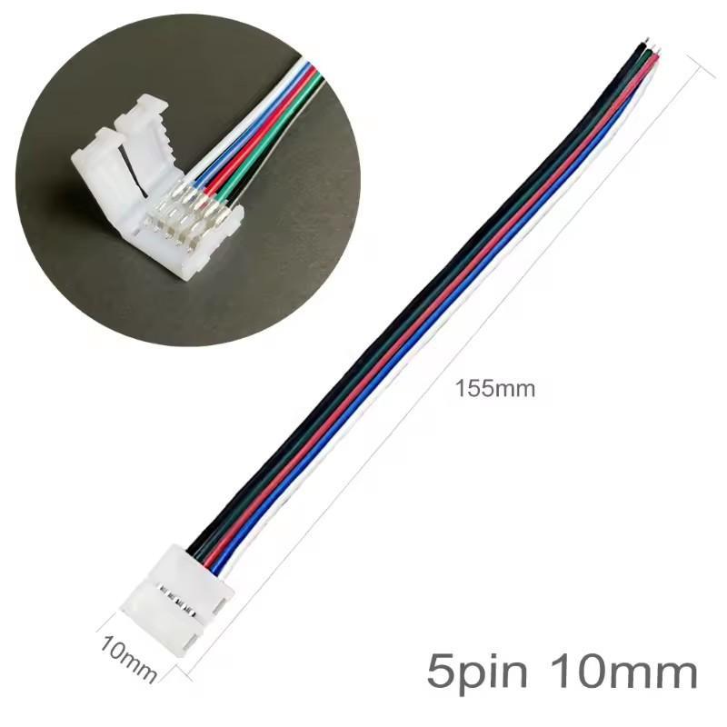 10Pcs 2/3/4/5/6Pin Solderless Led Strip Light Connectors 5Mm 8Mm 10Mm 12Mm For 2835 5050 Led Strip Wire Pcb Ribbon 15.5Cm