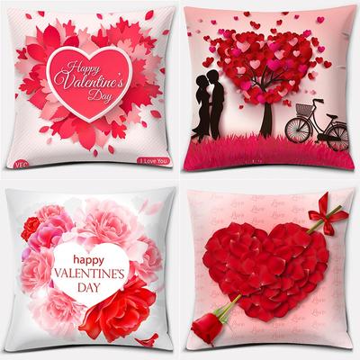 Fête de mariage Cadeau d'anniversaire Saint-Valentin Décoration Housse de coussin câlin Rose Amour Maison Housse de coussin de canapé