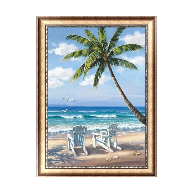 

5D Sea Diamond Embroidery DIY Painting for Rhinestone for Cross Stitch Decor Gif