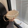 Shell Shaped Crossbody Bag Fashion Mini Shoulder Bag Womens Faux Pearl Chain Handbag ARI