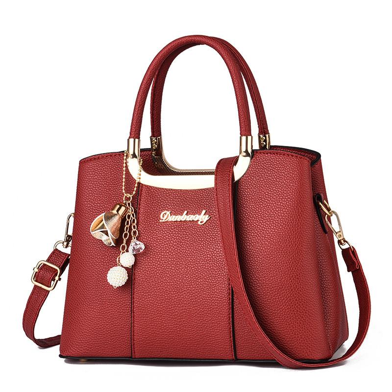 Stylish And Spacious Pu Handbag For Women With Versatile Shoulder And Crossbody Design бордовый