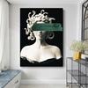Poster Artistico Medusa di Smeraldo Creature Mitologiche Stampe per Pareti Pittura su Tela Mitologia Greca Moderna per Galleria Decorazioni per la Casa