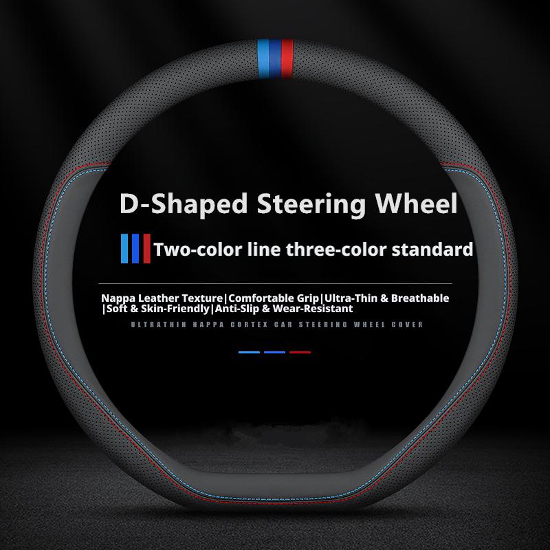 New Car Leather Steering Wheel Cover 38cm 15' For Hyundai Elantra IX35 I30I20 Sonata Santa Fe Accent ETC. Breathable Car Accesso