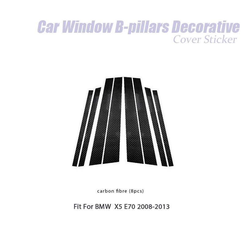 Carbon Fiber Car Window B-pillars Decorative Sticker For BMW X1 X3 X5 X6 Series 1 3 5 E90 F34 F07 Car Styling Trim