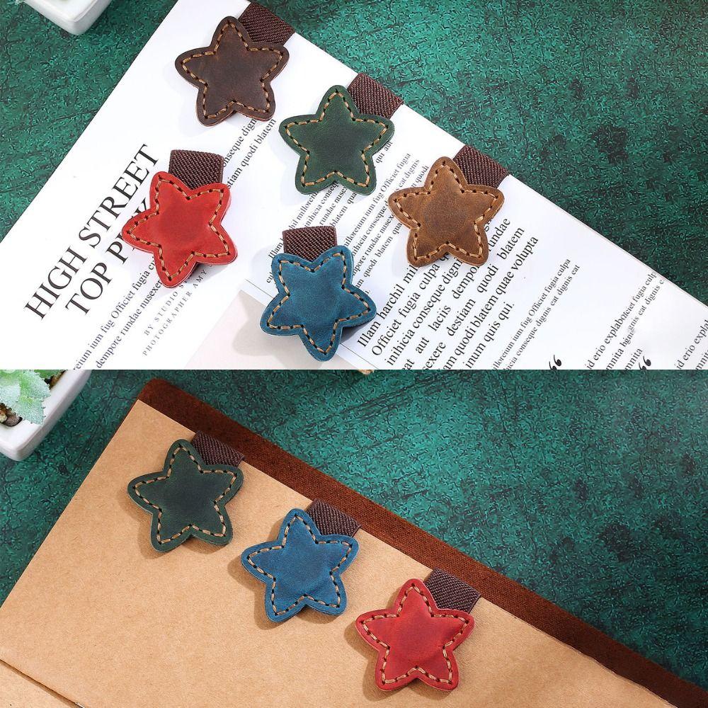 Leather Reading Page Mark Double-sided Page Divider Retro Staionery Supplies  Students