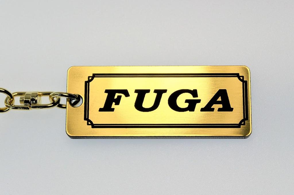 Fuga Gold Black Double Ring Acrylic Original Keychain Early Late Custom Parts A-618-1 & (Y51 & Models)