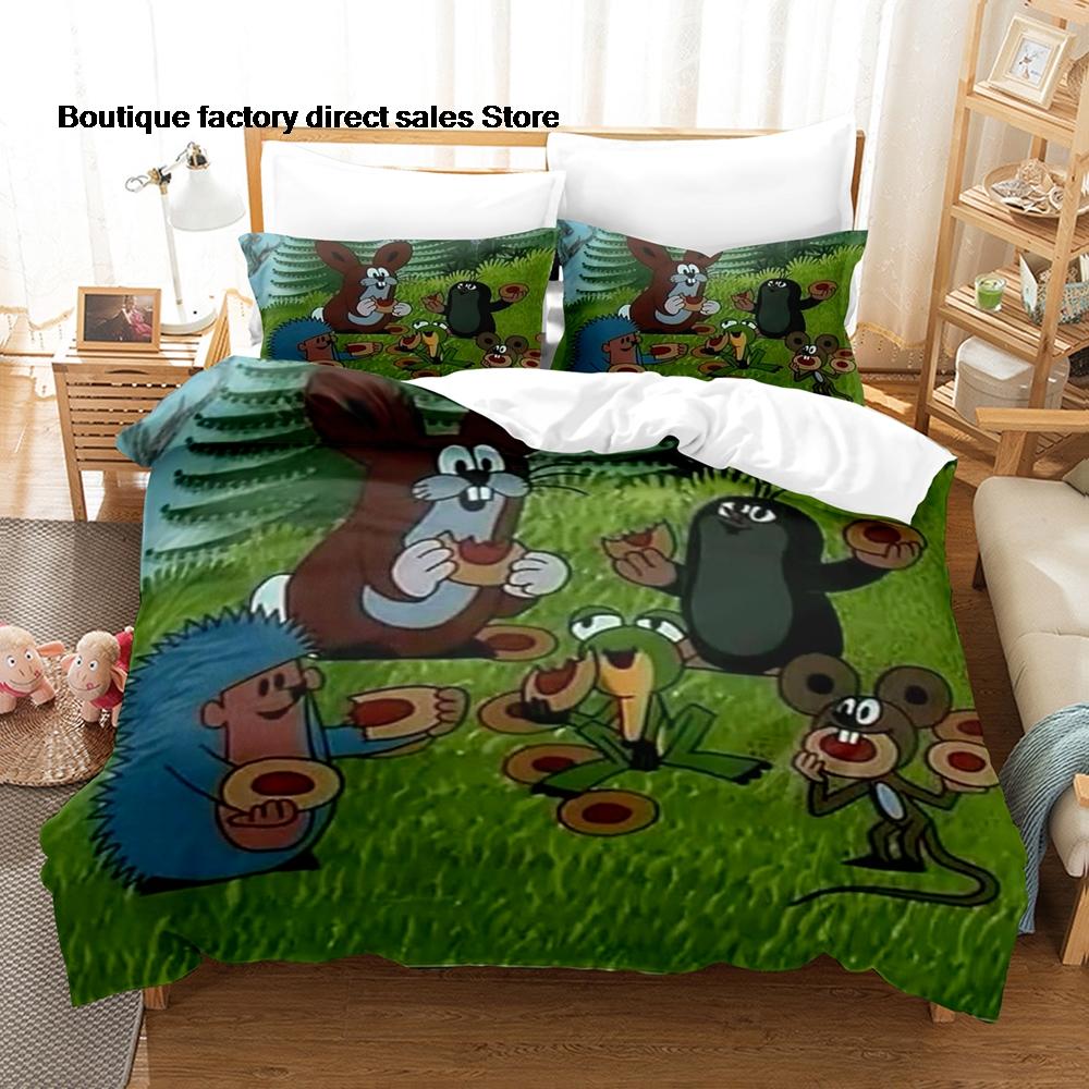 3D-gedrucktes Die kleine Maulwurf Bettwäsche-Set Bettbezug Kissenbezug Für Kinderzimmer Dekoration Einzelbett Doppelbett Queen Size King Size Bettwäsche