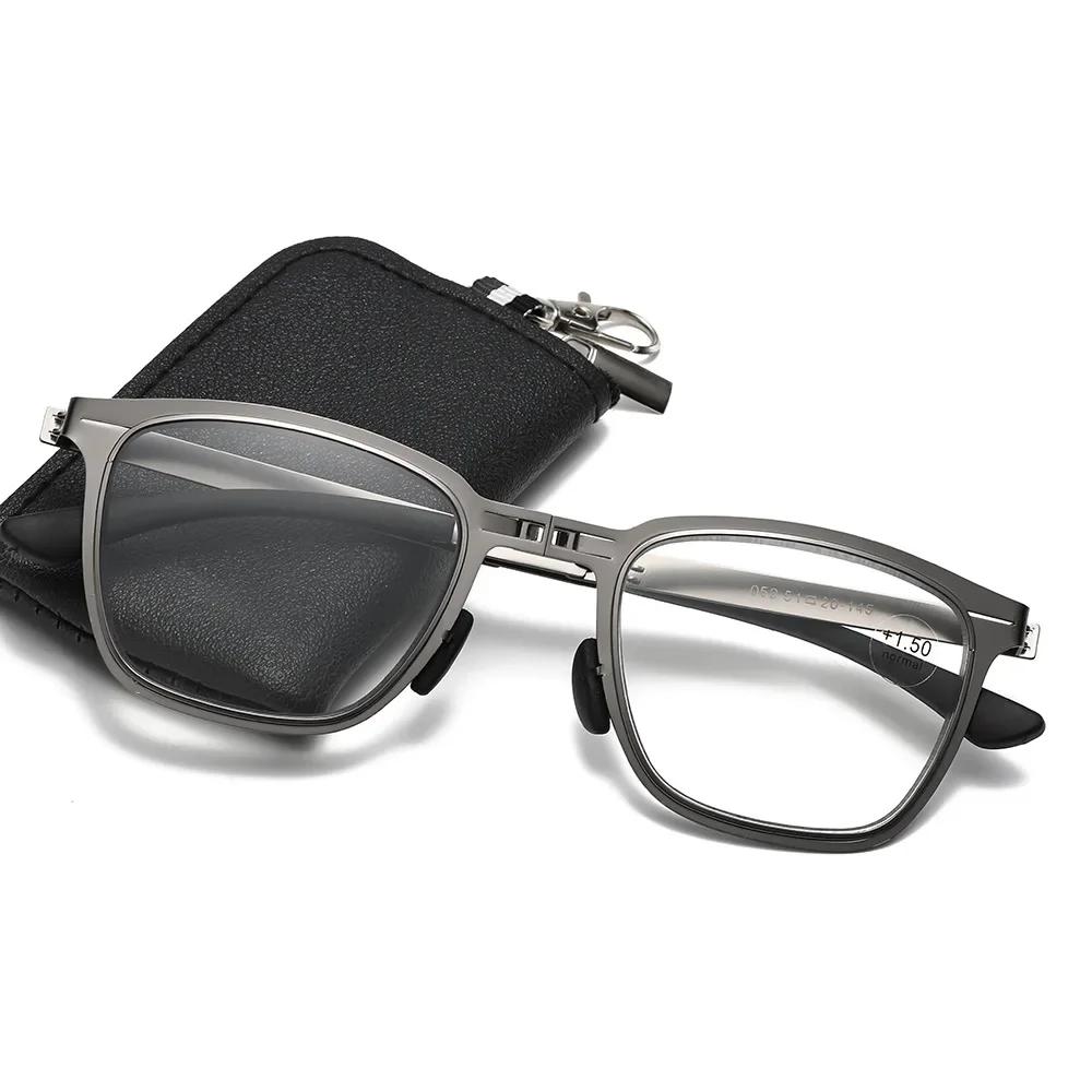 Unisex Fashion Square Blue Light Blocking Presbyopia Sun Glasses Luxury Folding Far Sight Eyeglasses Finished Hyperopia Glasses