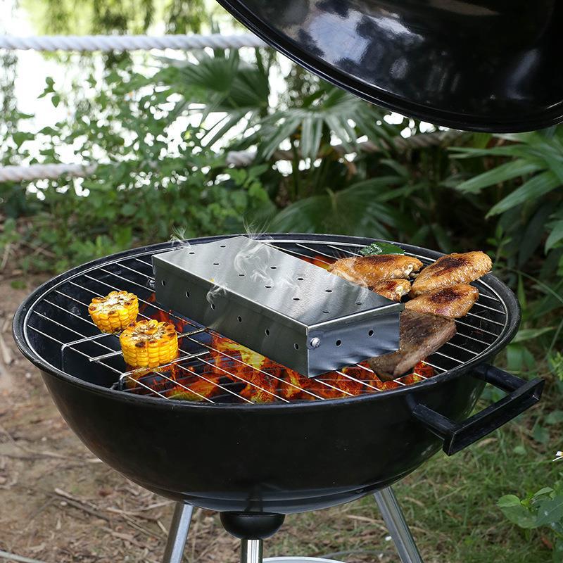 Outdoor Steak Räucherbox aus Edelstahl für Holzkohlegrillen