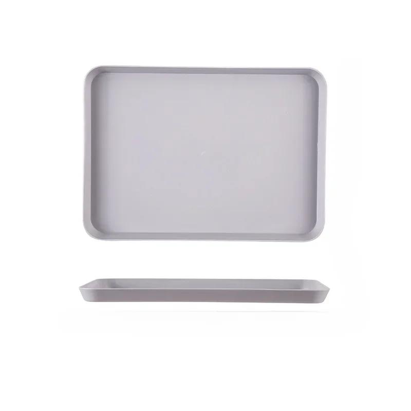 

Пластиковый поднос для ресторана, нескользящий поднос для хранения продуктов, кухонный ящик для хранения, поднос для чая и фруктов, домашний поднос для десертов small серый