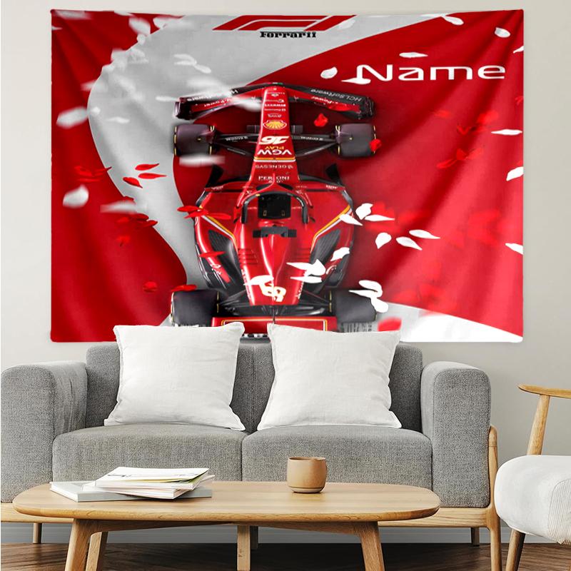 Custom Name Racing Print Tapestry, Backdrop, Easy Setup, Ideal for Bedroom, Office & Living Room, with Aesthetic Wall Hanging Decor.