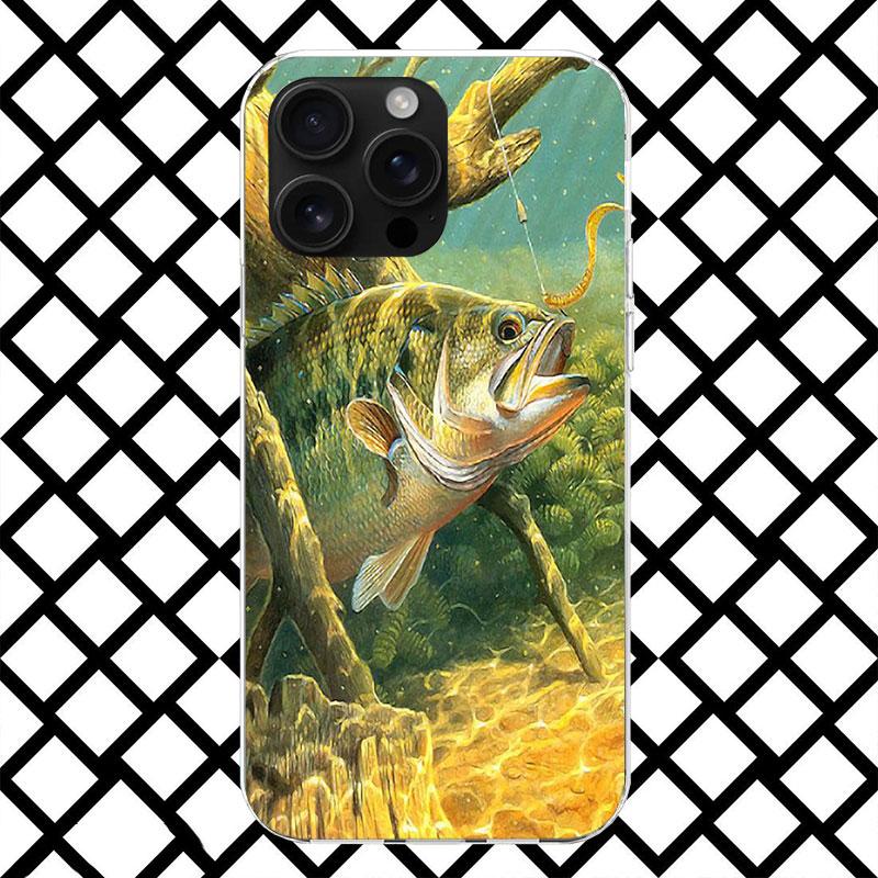 Carp Fish Fishing Rod Hook Phone Case for iPhone 17 Air 16 16E 15 14 Plus 13 Mini 12 11 Pro Max 7 8 + SE 2020 Soft Cover Fundas