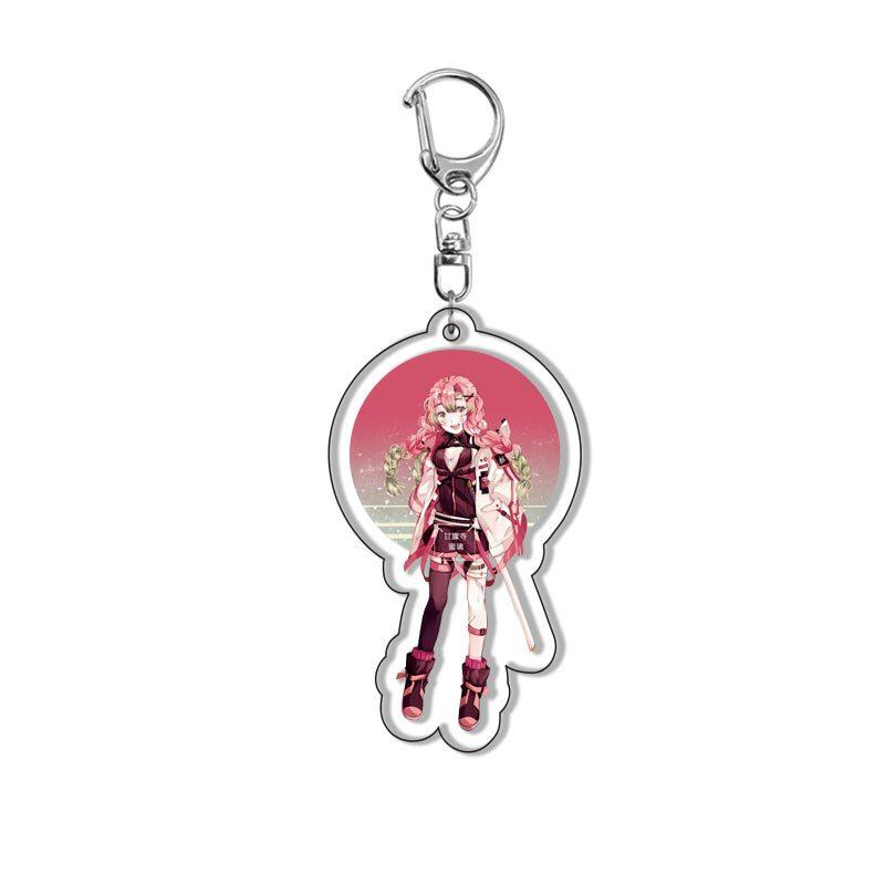 Demon Slayer Kimetsu no Yaiba Kamado Tanjiro Kamado Nezuko Agatsuma Zenitsu Acryl Schöner Schlüsselanhänger Anime Merchandise Cosplay 55mm gray