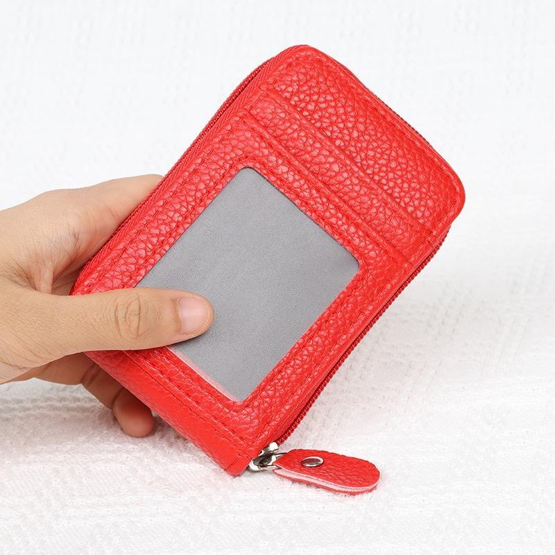 Card Bag Multi-card Organ Zipper Wallet Color Multi-color Candy Color Pu Bag Customized On Demand