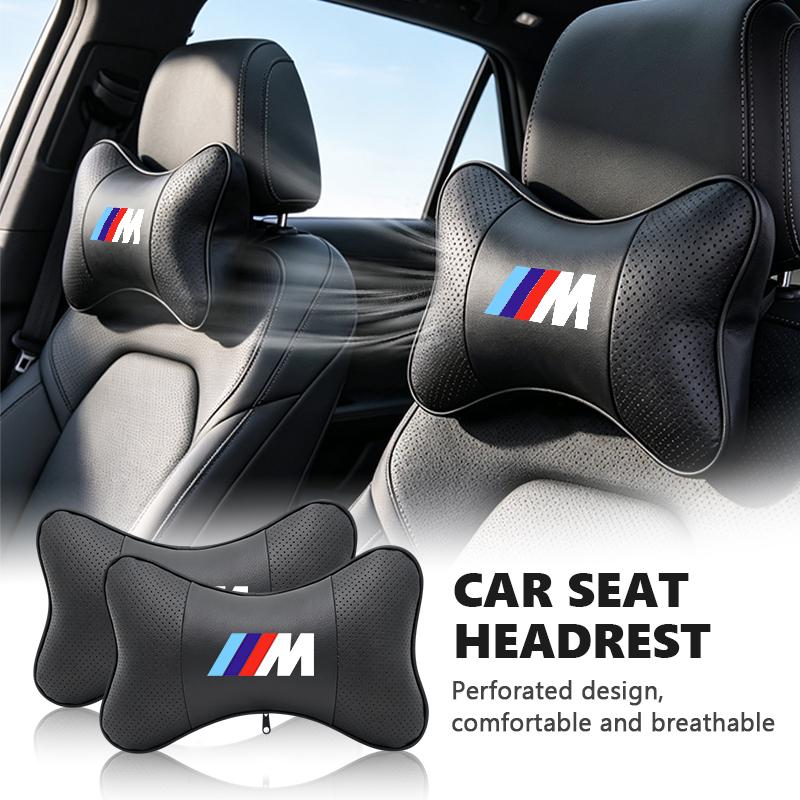 SHEJ3 Car Seat Pillows Neck Protection Stress Relieving Memory Cotton For BMW M Performance Alpina M3 M5 M6 X1 X3 X4 X5 G20