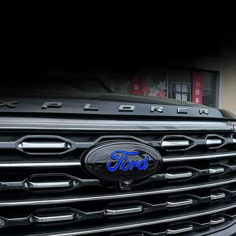Car Sticker 3pcs Badge for Ford Taurus Equator Explorer Escape ST Kuga Mondeo Focus Edge Car Front Rear Logo Steering Wheel Cove