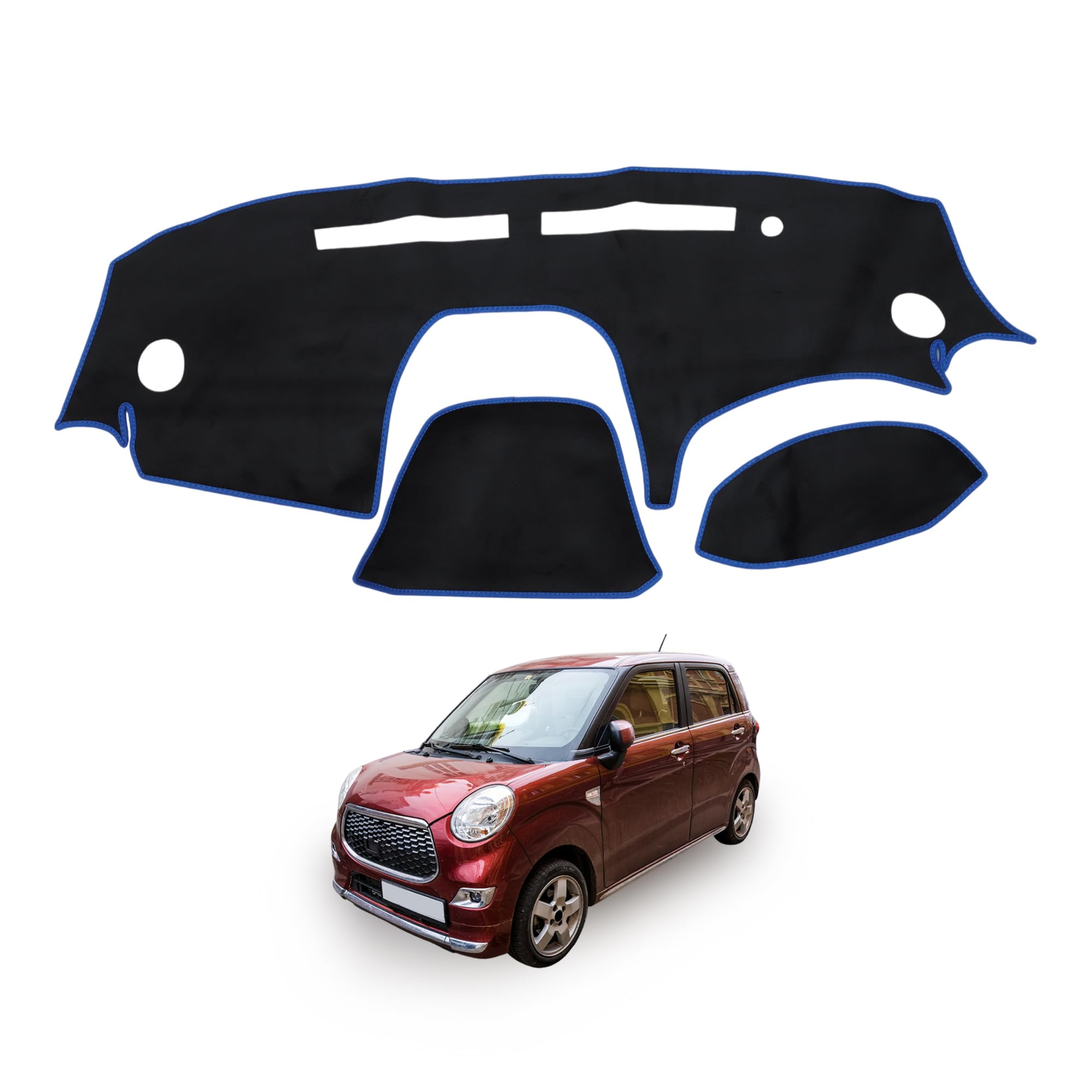 

TUCKBOLD Dashboard Mat for Daihatsu Cast Car Interior Dashboard Protective Interior Sun Flannel Black with Blue Set LA250S/LA260S, Cover, Mat, Parts,