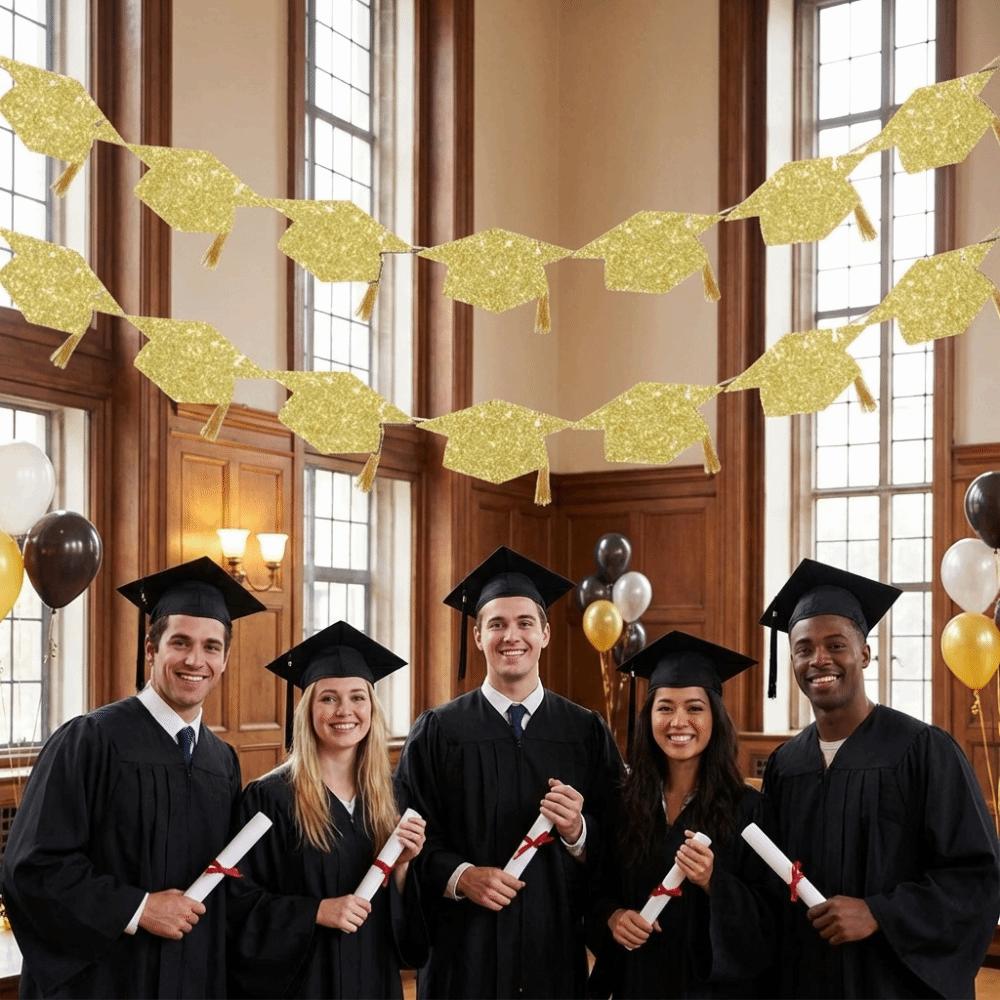 2Pcs Reusable Bachelor Hat Banner with Tassels Paper Pull Flag Party Supplies