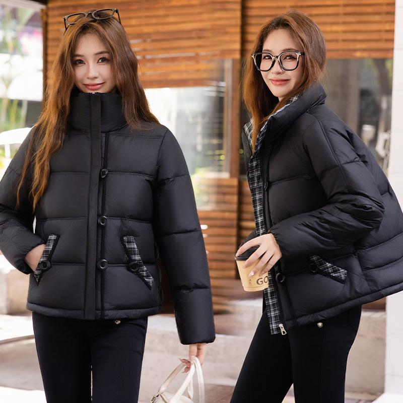 Small stand-up collar cotton-padded jacket women's winter new warm fashion foreign style short small cotton-padded jacket