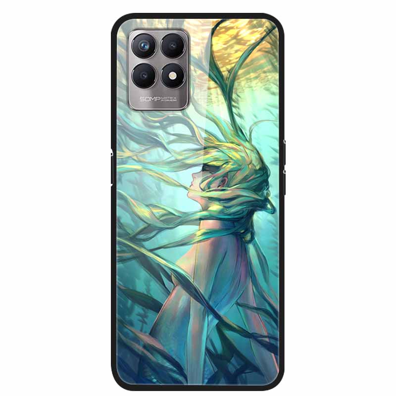 For Realme 8i Cases Realme 8 5G Tempered Glass Hard Back Cover For Realme8 Phone Cases Soft Bumper Fundas for Realme 8 i Realme8