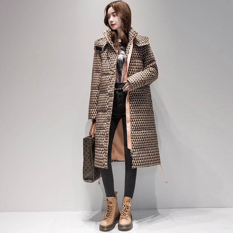Womens Longline Puffer Coat With Hood