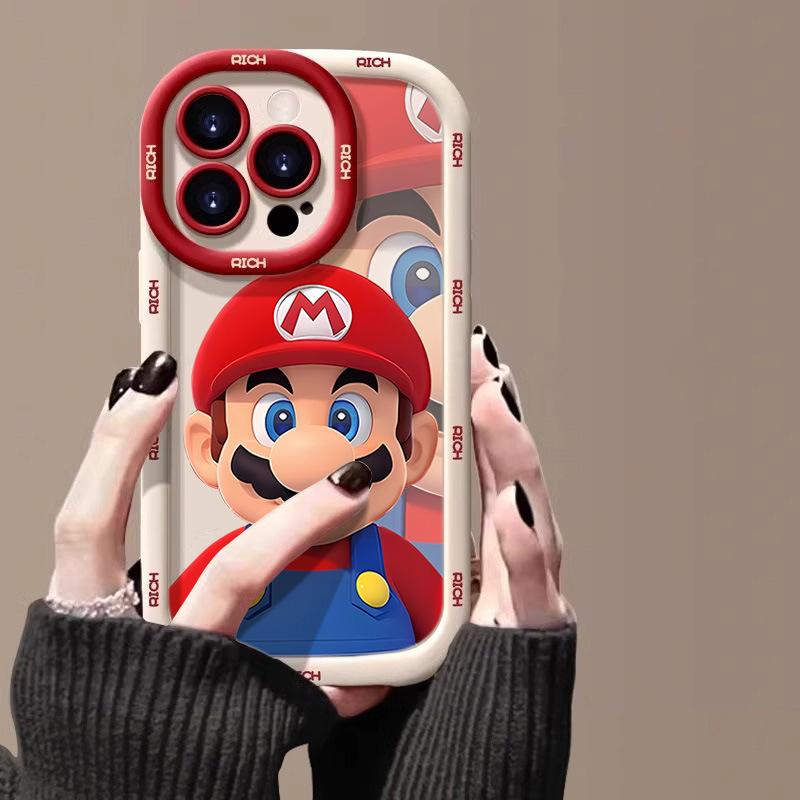 

Super Mario Print Phone Case, Soft TPU Shockproof Cover for iPhone 17/16/15 Pro Max Apple 17promax