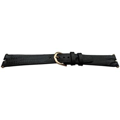 Watch Bracelet - MY-MONTRE - 18mm - Tejus Calfskin - Black - Gold Buckle
