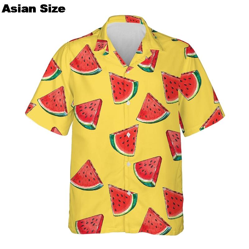 Funny Chili Fruit pineapple Pattern Shirt For Men 3D Print Pepper Hawaiian Shirts Summer Button Short Sleeve Street Lapel Top