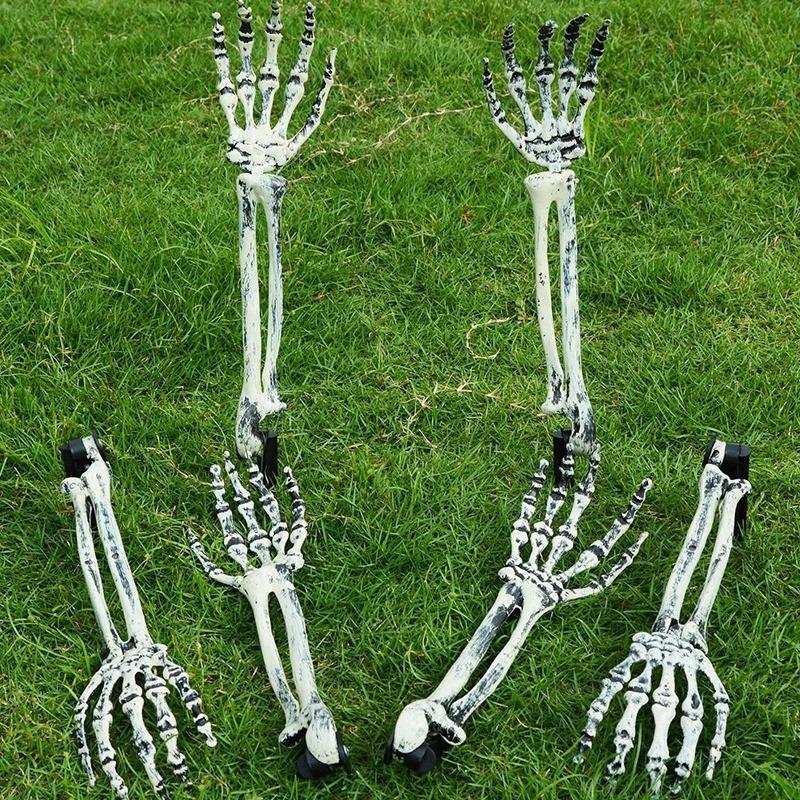 Halloween Ornaments Simulation Hand Skeleton Halloween Yard Ghost Hand Bone Ghost Festival Dress Up Props