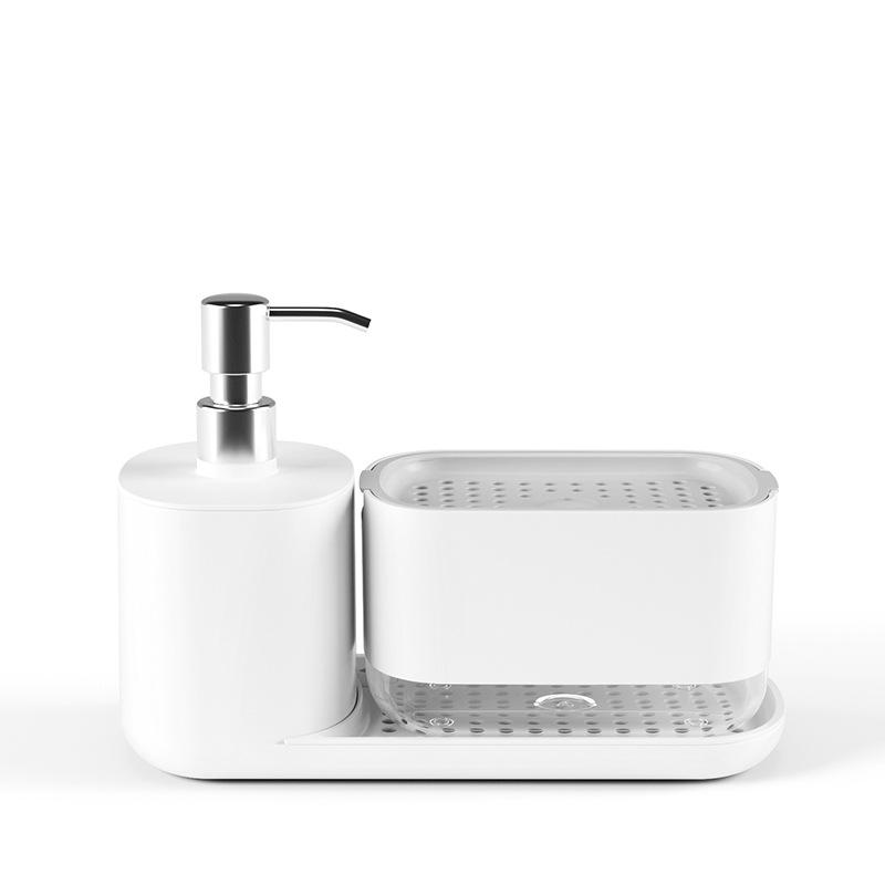 

Натискний дозатор мила для кухонної мийки та полиця для зберігання