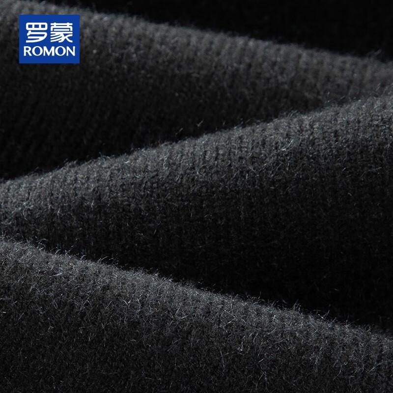 ROMON Men's Cashmere Blend Wool Thickened Drawstring Straight-leg Casual Pants