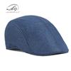 Hat men's simple light plate imitation hemp beret British retro summer breathable duck tongue forward hat in the elderly hat