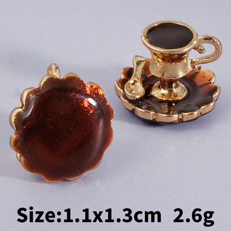 5/24pcs Cake Coffee Food Pendant Enamel Chilli/Strawberry/Cherry Charms For Jewelry Making Bulk DIY Bracelets Necklace Pendants